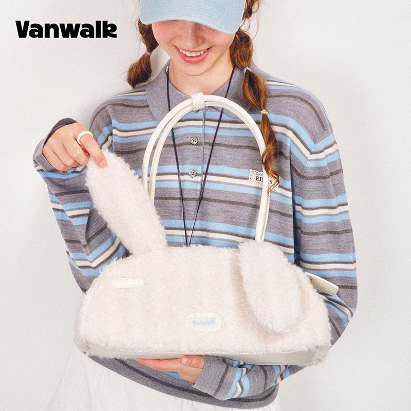 VANWALK COCOA PIE Series Classic Original Design Plush Rabbit Shoulder Bag V3095