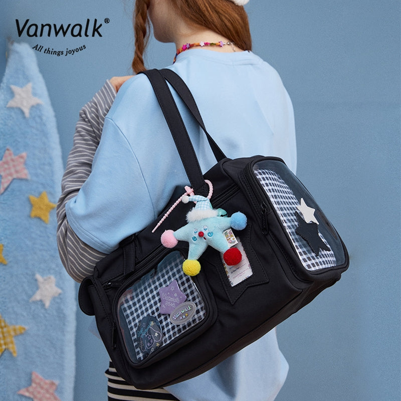 Vanwalk Water-Resistant Multi-Pockets Lucky Star Crossbody Bag V2887
