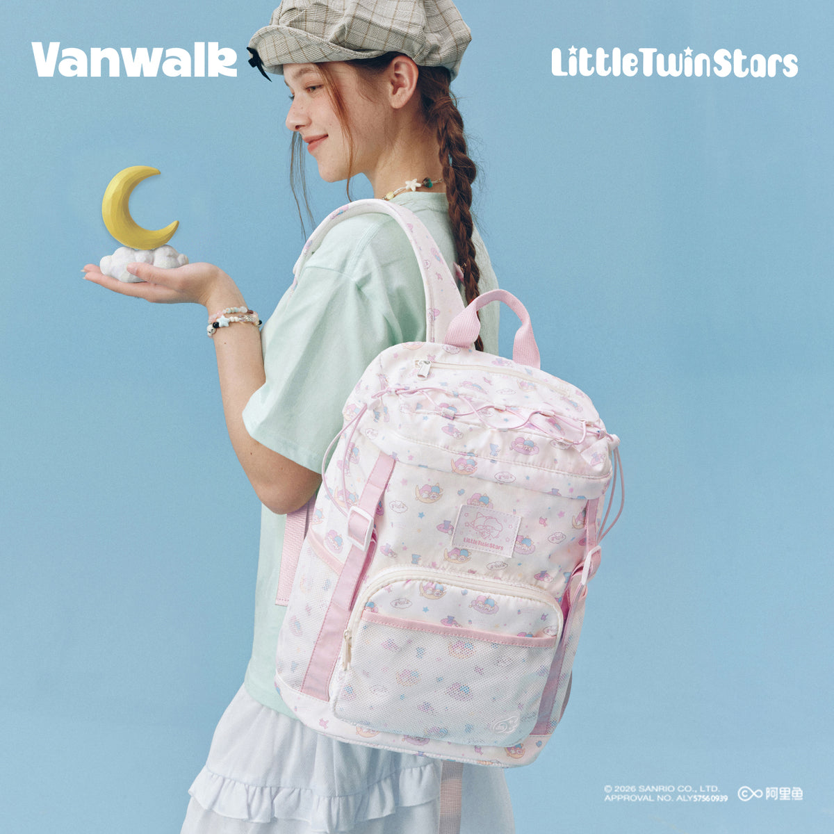 VANWALK Little Twin Stars Sanrio Collaboration Backpack V3084