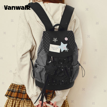VANWALK Star Detail Cute  Student Backpack V2997