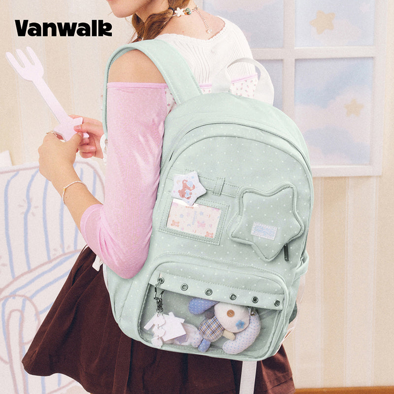 VANWALK Cocoa Pie Series Star Aesthetic Ita Bag School Backpack V3113