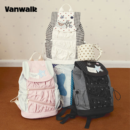 VANWALK Star Detail Cute  Student Backpack V2997