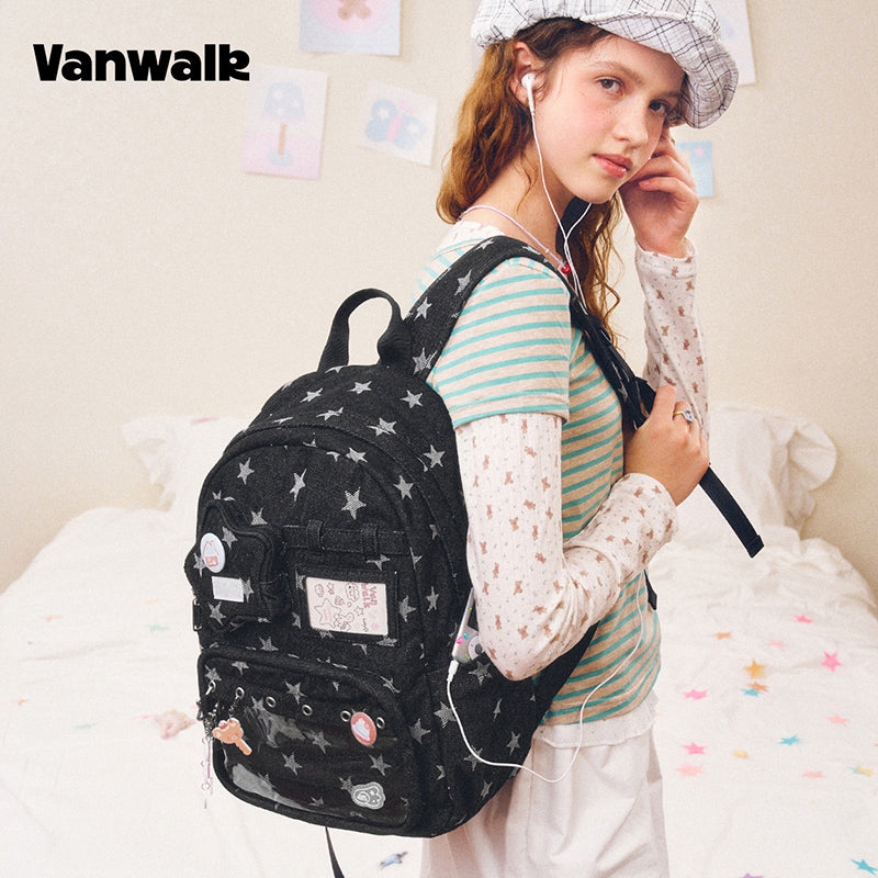 VANWALK Cocoa Pie Series Star Aesthetic Ita Bag School Backpack V3113