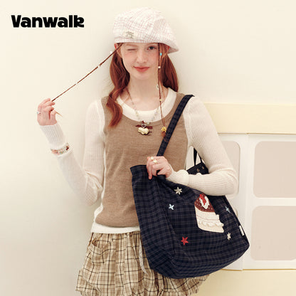 VANWALK Planner House Large Capacity Shoulder Tote Bag V3018