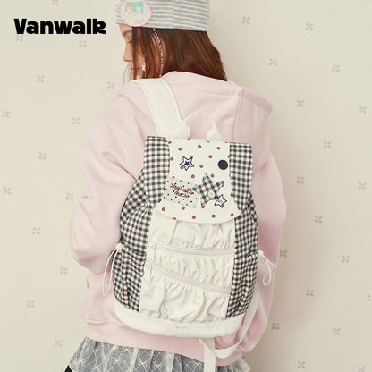 VANWALK Star Detail Cute  Student Backpack V2997
