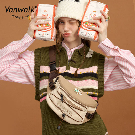 Vanwalk  Multi-Pockets Pizza Crossbody Bag V2860