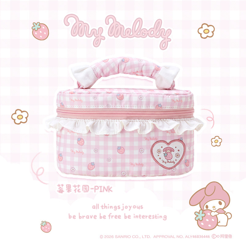 Vanwalk Sanrio Series Cute Gingham Cosmetic Pouch Bow Makeup Bag VS109