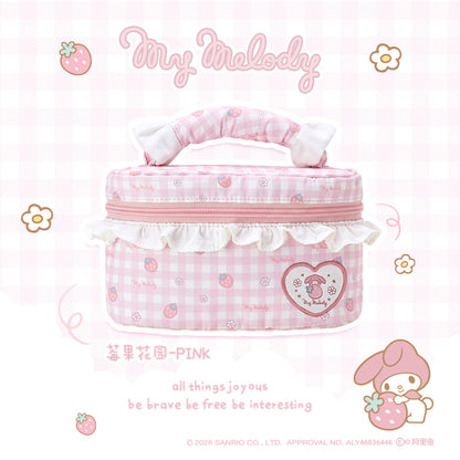 Vanwalk Sanrio Series Cute Gingham Cosmetic Pouch Bow Makeup Bag VS109