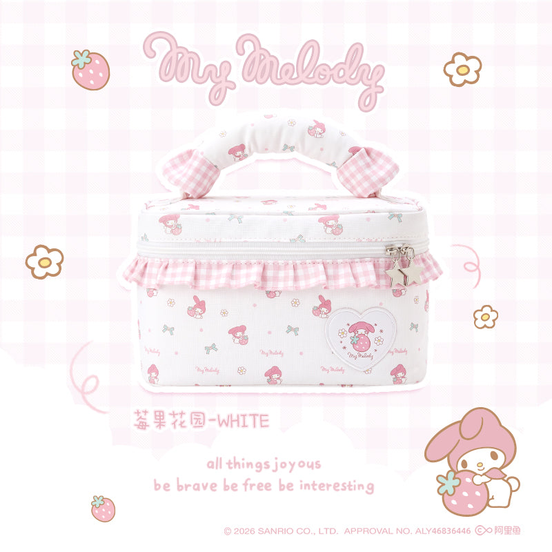 Vanwalk Sanrio Series Cute Gingham Cosmetic Pouch Bow Makeup Bag VS109