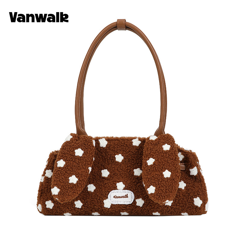 VANWALK COCOA PIE Series Classic Original Design Plush Rabbit Shoulder Bag V3095
